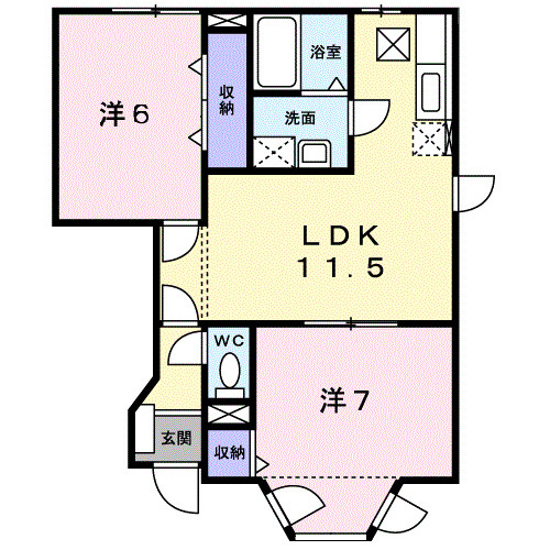 Ｖｉｌｌａ．フォンテーヌＢの間取り