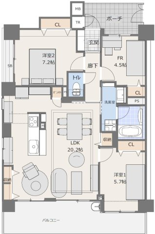 セレッソコート甲南森南町の間取り|ペットとくらす環境が整っています。※ペット飼育規約あり。詳細はご確認ください

