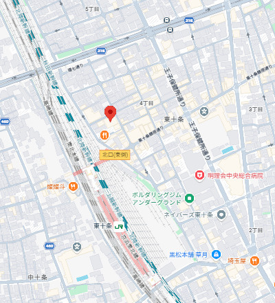 北区東十条４丁目の店舗事務所の地図