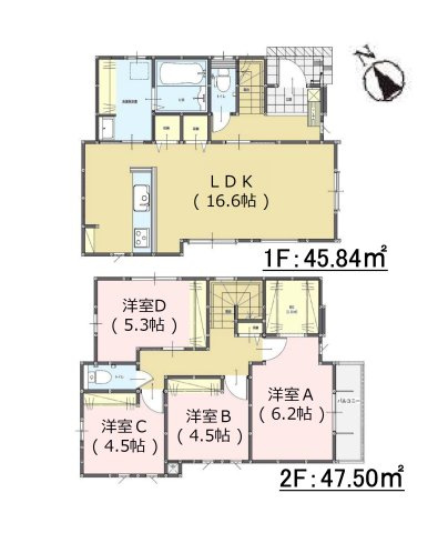 春日市昇町4丁目第1-3棟（2号棟）の間取り