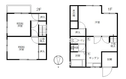 大泉学園駅利用　リフォーム渡し　3K　一戸建ての間取り