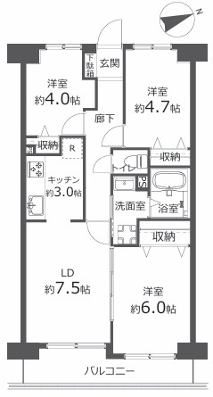 ベルシャトウ金町の間取り