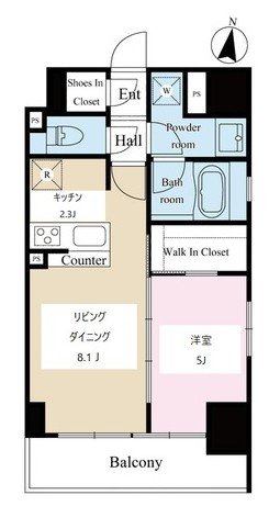 テラス文京本郷の間取り|1LDK