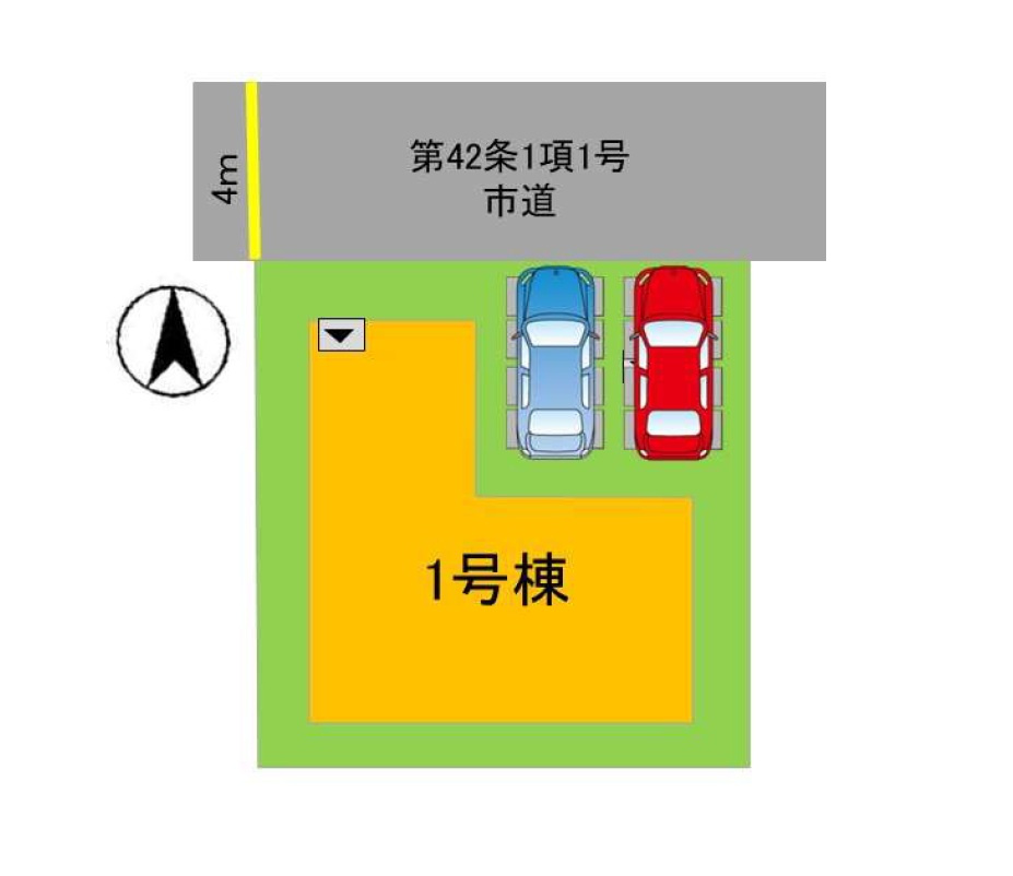 筑紫野市桜台1丁目第2-1棟（1号棟）の区画図|配置図