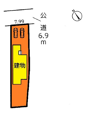 岡崎第260矢作町　新築分譲住宅　全1棟　1号棟の区画図