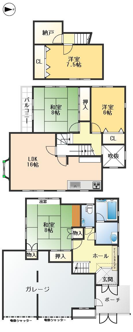 大東市緑が丘2丁目　中古戸建の間取り