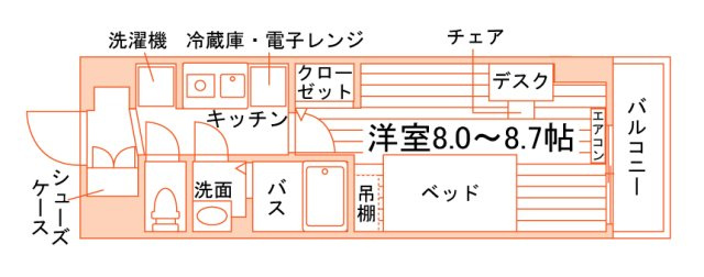 （仮称）UniLife新田辺駅前学生レジデンスの間取り|代表的な間取りです。