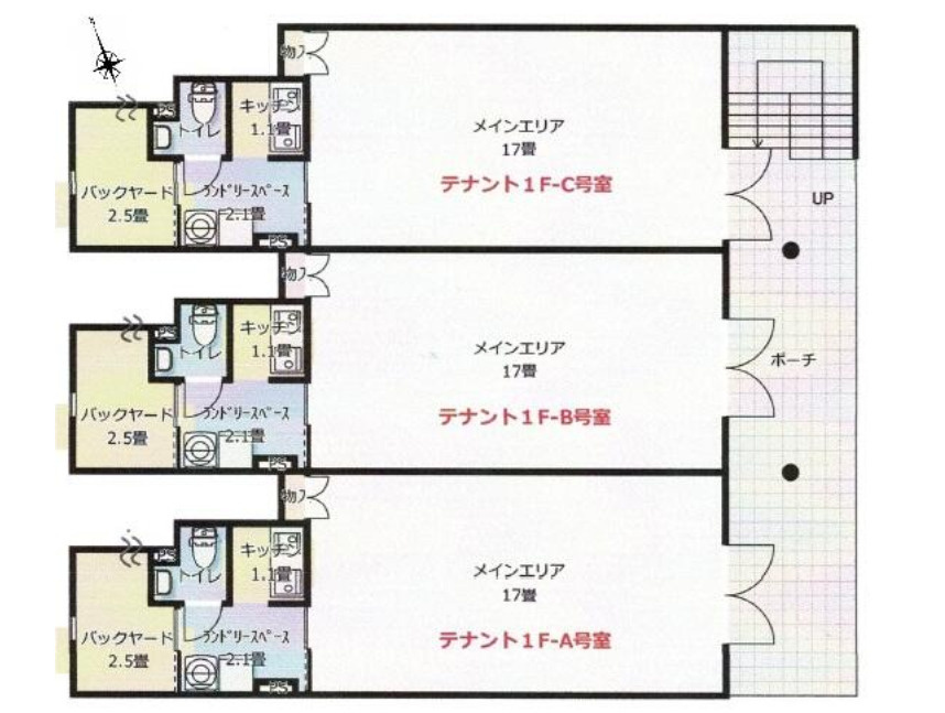 近江八幡市鷹飼町北３丁目の店舗事務所の間取り
