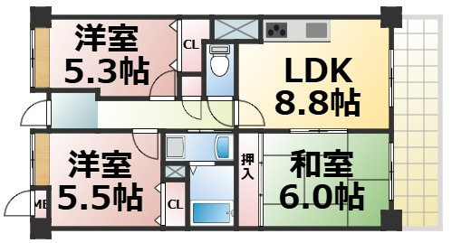 【間取り】 | エレガンス巽　仲介手数料無料