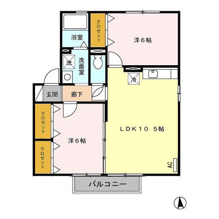 フローラルビレッジ Ⅴ番館の間取り