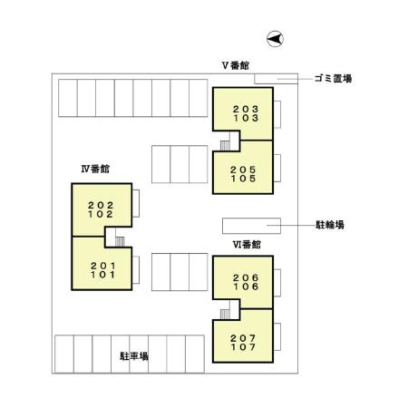 フローラルビレッジ Ⅴ番館の区画図
