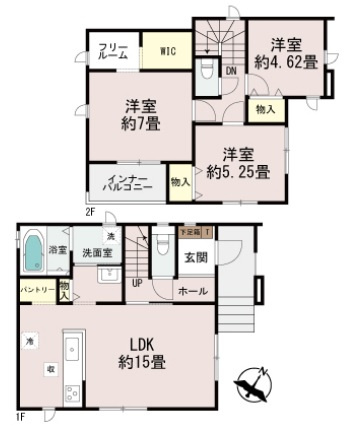 宜野湾市嘉数（全8棟）BCEGH号棟の間取り|B号棟　4590万円