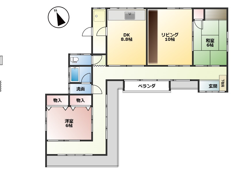 敦賀市市野々町二丁目中古戸建の間取り