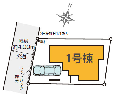 中野区上鷺宮2丁目　急行停車駅　車庫付き戸建　限定1棟の区画図