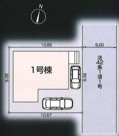 【新築】鶴ヶ島市脚折第27 全1棟の区画図|綺麗な整形地です