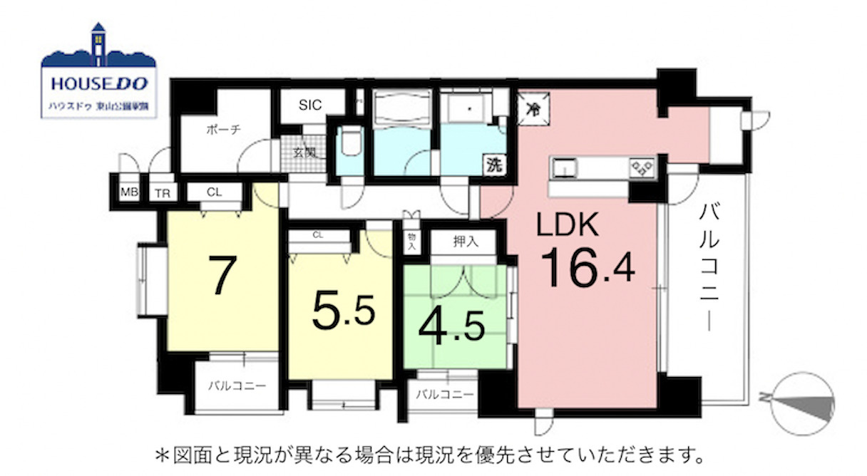 ペット可！R8,5月リフォーム完了予定！ユニーブル名東猪子石の間取り|専有面積79.47㎡、3LDKのお部屋です。