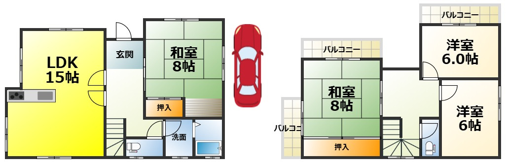 和気町２丁目賃貸戸建の間取り