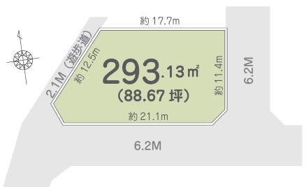 狭山市柏原　建築条件なし売地　西武新宿線『狭山市駅』バス15分　【柏原小学区】の土地図