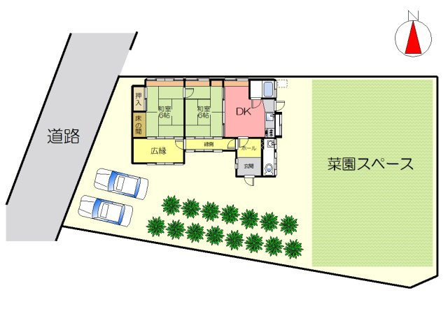丹波市氷上町常楽の中古一戸建の区画図