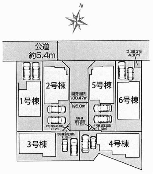 平塚市南原2丁目　新築戸建全6棟　6号棟の区画図