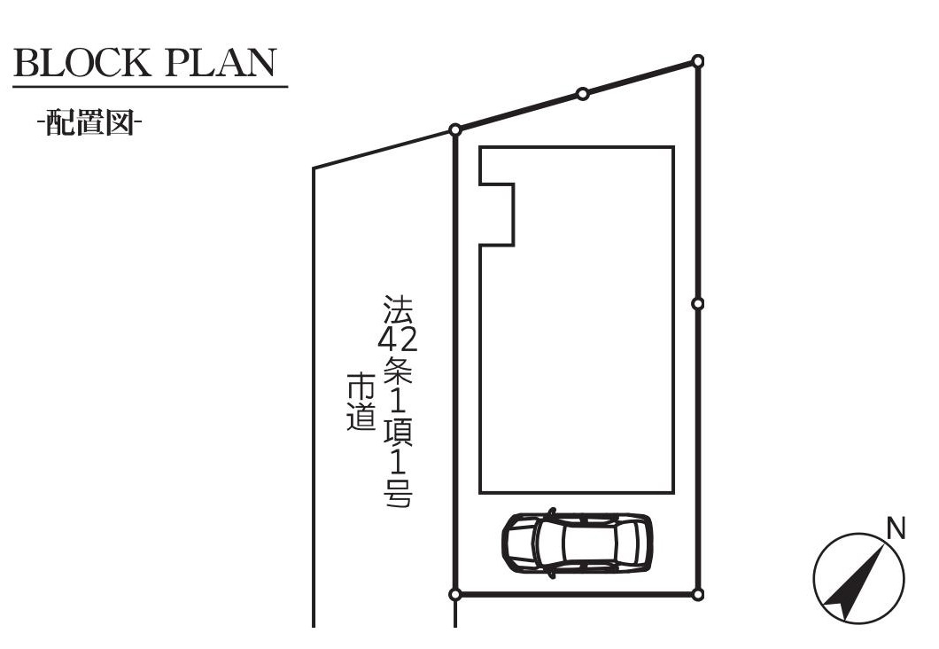 八潮市大字二丁目　新築戸建の区画図|カースペース1台分付き