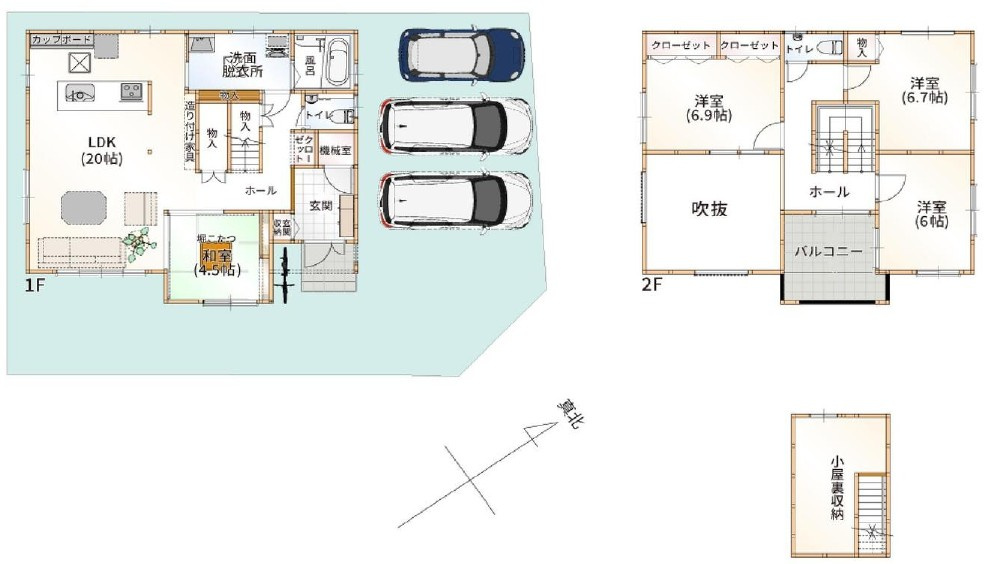 草津市下笠町　新築戸建ての間取り