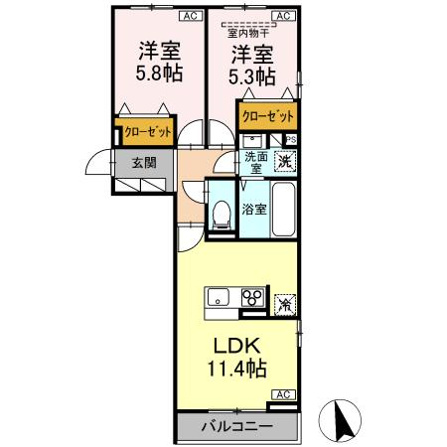 Ｄ－ＲＯＯＭ六十人町　Ａ
