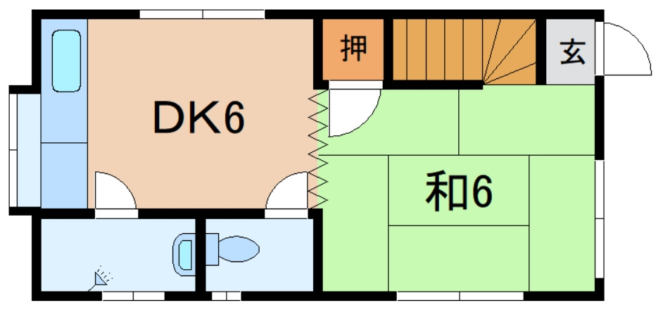 糸満中村貸家の間取り|1階