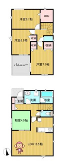 【間取り】 | 高槻市唐崎中1丁目　新築戸建