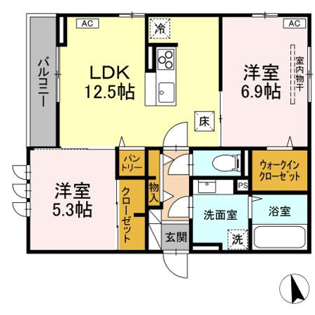 Ｄ－ＲＯＯＭ六十人町B棟