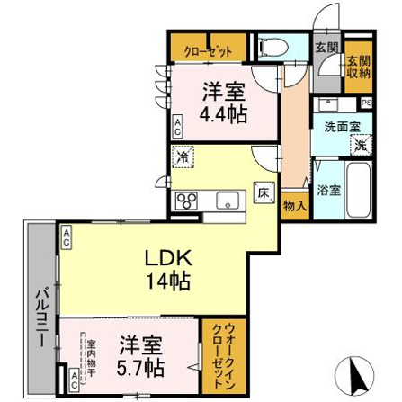Ｄ－ＲＯＯＭ六十人町B棟