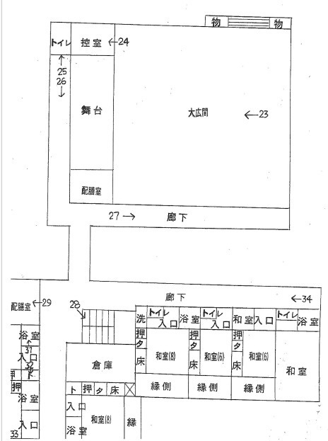 鹿児島県薩摩川内市 旅館の間取り