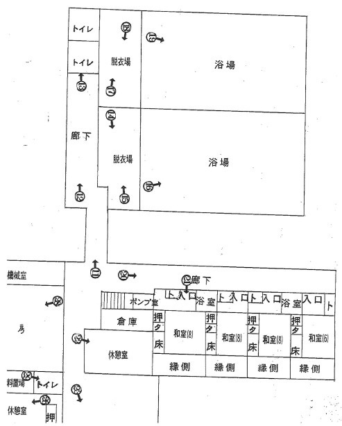 鹿児島県薩摩川内市 旅館の間取り