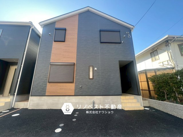 東大阪市水走第1　1号棟の外観|全2棟の新築戸建て！
南向きバルコニーの日当たり良好物件です♪