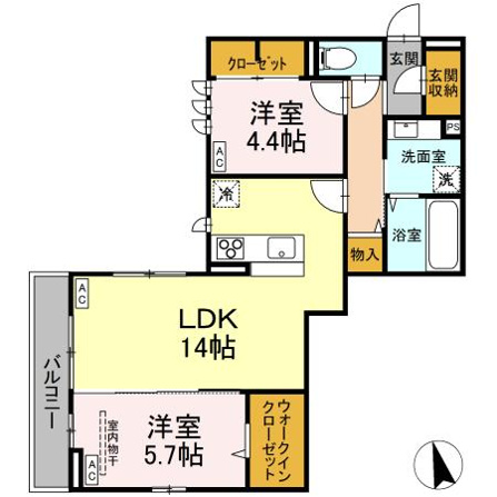 Ｄ－ＲＯＯＭ六十人町B棟