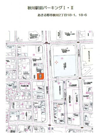 秋川駅前パーキングの地図