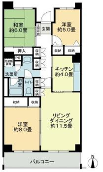 テレパレス船橋三咲Ａ棟の間取り