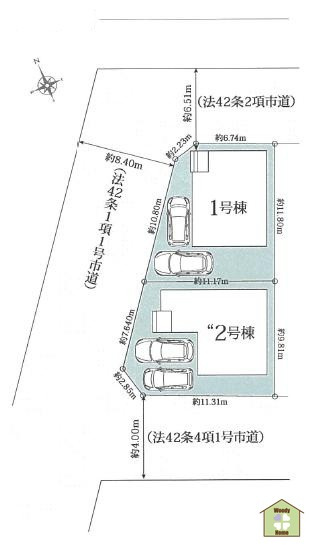 越谷市宮本町9期　新築一戸建て　1号棟の区画図