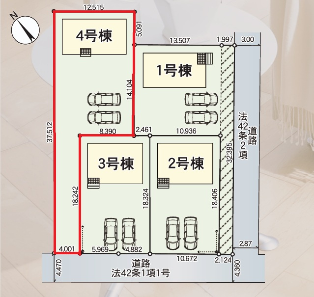 Cradlegarden　 那珂市杉　第3　4の前面道路含む現地写真|並列駐車可能です。気になる他の物件と合わせての現地ご案内も可能です。HPから、またお電話でも、お気軽にお問い合わせください。