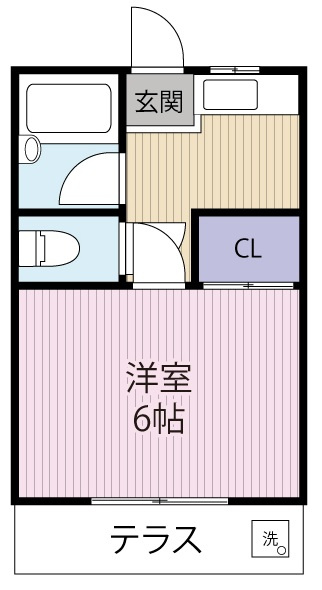 洗濯機置き場はテラスです。人気のバストイレ別々の間取りです♪