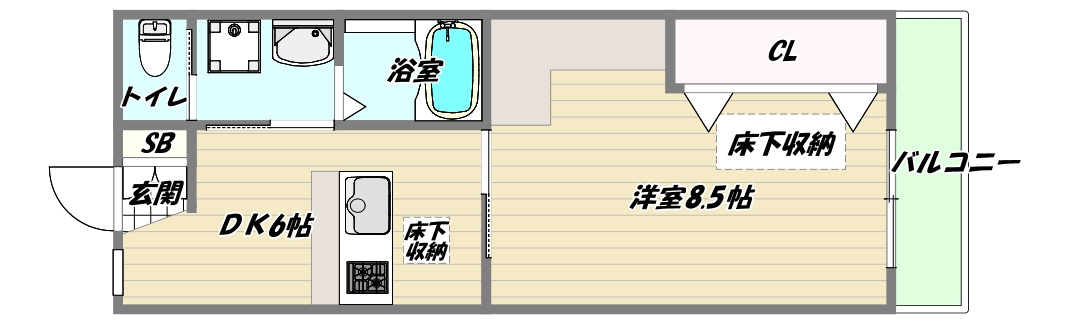 大阪市淀川区木川東４丁目の賃貸マンションの間取り