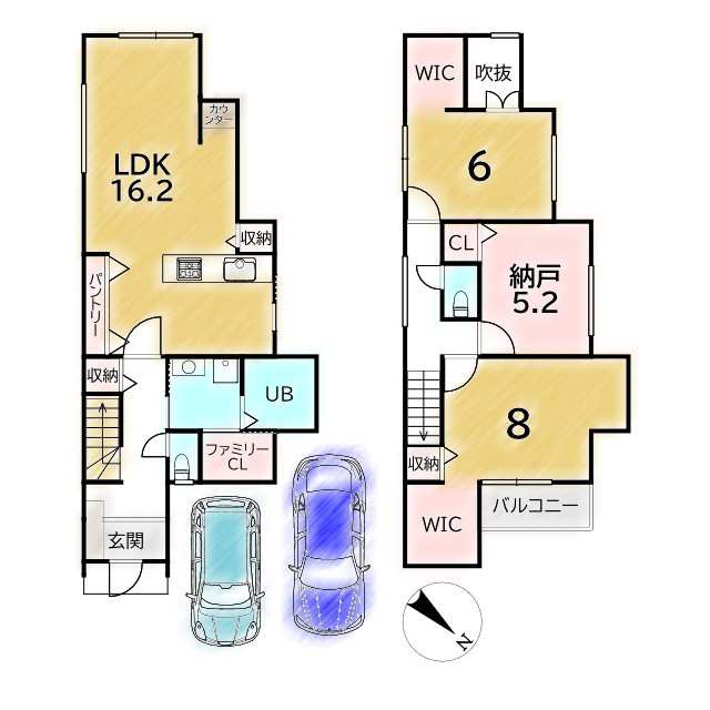田中里ノ内町 建築条件なし 土地の参考プラン|建物価格：2000万円(税込)