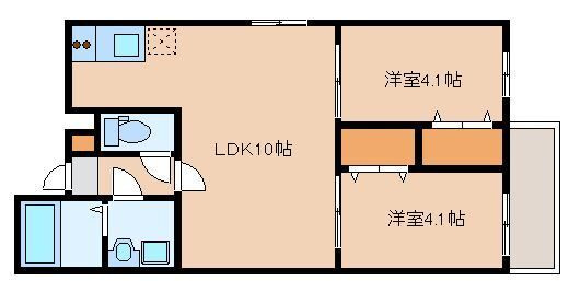 カトレア姪浜Ⅲの間取り