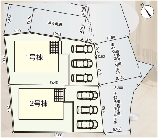久留米市城島町城島 第1 1号棟の区画図