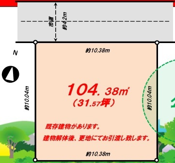 狭山市入間川　建築条件なし売地　西武新宿線『狭山市駅』徒歩25分　【富士見小学区】の土地図