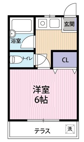 洗濯機置き場はテラスです。人気のバストイレ別々の間取りです♪