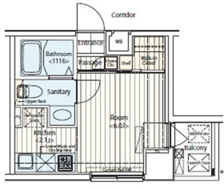 【間取り】 | ドゥーエ新富町 | 間取りです。