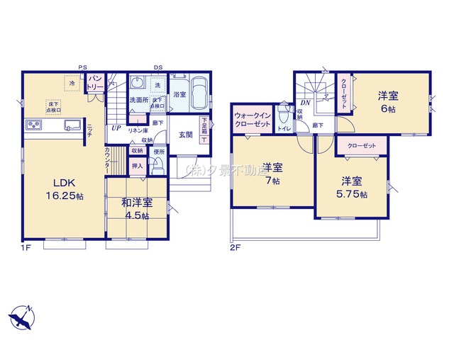 《仲介手数料無料》上尾市大字上1739-3新築一戸建てグラファーレ30期の間取り
