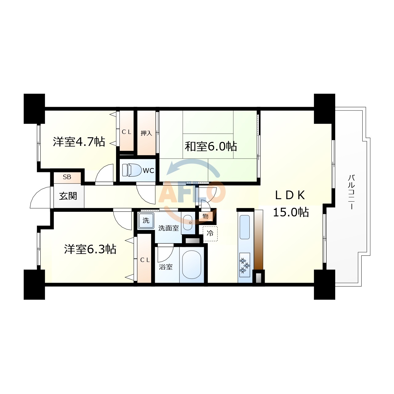 グランドメゾン江戸堀　西船場小学校区の間取り|グランドメゾン江戸堀　間取り