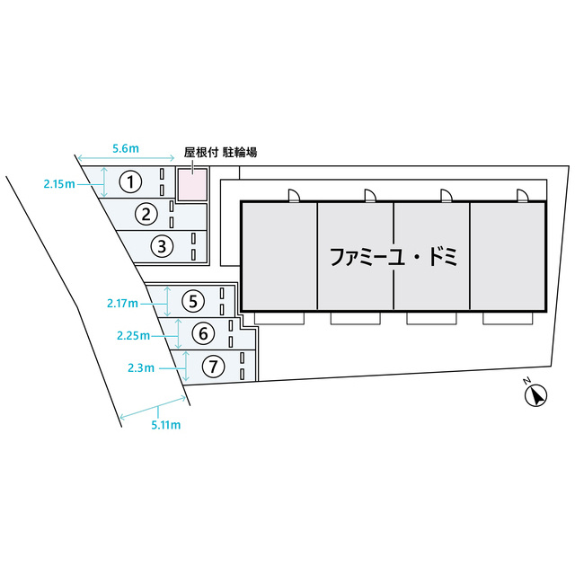 ファミーユドミ駐車場の間取り